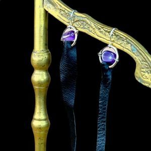 Crystal Earrings Amethyst Handmade Jewelry Festival Goth Gemstone Dark Fairy